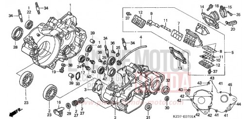 CARTER MOTEUR (CR250R4) CR250R4 de 2004